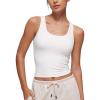imageCRZ YOGA Softembrace Casual Tops for Women Soft Double Lined Scoop Neck Crop Sleeveless Shirts Basic Going Out TanksWhite