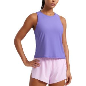 imageCRZ YOGA Cloudweight Crew Neck Workout Tanks Lightweight Athletic Gym Tops for Women Soft Basic Running Sleeveless ShirtsDark Lavender Purple