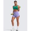 imageCRZ YOGA High Waisted Dolphin Shorts for Women 3quot for Running Athletic Workout Gym with Zipper Pockets LinerDark Lavender Purple