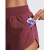 imageCRZ YOGA High Waisted Dolphin Shorts for Women 3quot for Running Athletic Workout Gym with Zipper Pockets LinerRed Merlot