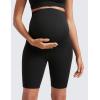 imageCRZ YOGA Womens Butterluxe Maternity Biker Shorts Over The Belly 8quot  Pregnancy Yoga Workout ActivewearBlack