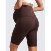 imageCRZ YOGA Womens Butterluxe Maternity Biker Shorts Over The Belly 8quot  Pregnancy Yoga Workout ActivewearHot Fudge Brown