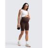 imageCRZ YOGA Womens Butterluxe Maternity Biker Shorts Over The Belly 8quot  Pregnancy Yoga Workout ActivewearHot Fudge Brown