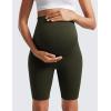 imageCRZ YOGA Womens Butterluxe Maternity Biker Shorts Over The Belly 8quot  Pregnancy Yoga Workout ActivewearOlive Green