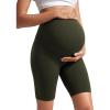 imageCRZ YOGA Womens Butterluxe Maternity Biker Shorts Over The Belly 8quot  Pregnancy Yoga Workout ActivewearOlive Green