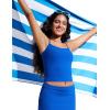 imageCRZ YOGA Womens Racerback Tankini Tops Scoop Neck Spaghetti Straps Bathing Suit Bikini Only Padded Crop Swim TankWaves Blue