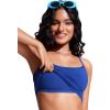 imageCRZ YOGA Womens Racerback Tankini Tops Scoop Neck Spaghetti Straps Bathing Suit Bikini Only Padded Crop Swim TankWaves Blue