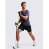 imageCRZ YOGA 2 in 1 Mens Athletic Shorts 35 with Liner Quick Dry Lightweight for Running Gym with Zip PocketsBlack