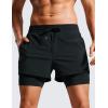 imageCRZ YOGA 2 in 1 Mens Athletic Shorts 35 with Liner Quick Dry Lightweight for Running Gym with Zip PocketsBlack