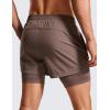 imageCRZ YOGA 2 in 1 Mens Athletic Shorts 35 with Liner Quick Dry Lightweight for Running Gym with Zip PocketsBrown Rock