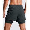 imageCRZ YOGA 2 in 1 Mens Athletic Shorts 35 with Liner Quick Dry Lightweight for Running Gym with Zip PocketsInk Gray