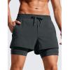 imageCRZ YOGA 2 in 1 Mens Athletic Shorts 35 with Liner Quick Dry Lightweight for Running Gym with Zip PocketsInk Gray