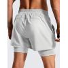 imageCRZ YOGA 2 in 1 Mens Athletic Shorts 35 with Liner Quick Dry Lightweight for Running Gym with Zip PocketsPlatinum Grey