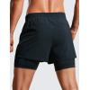 imageCRZ YOGA 2 in 1 Mens Athletic Shorts 35 with Liner Quick Dry Lightweight for Running Gym with Zip PocketsTrue Navy