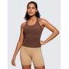 imageCRZ YOGA Butterluxe Racerback Workout Tank Tops for Women Tight Sleeveless Camisole Gym Athletic Yoga ShirtsCoffee Brown