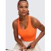imageCRZ YOGA Butterluxe Racerback Workout Tank Tops for Women Tight Sleeveless Camisole Gym Athletic Yoga ShirtsNeon Orange