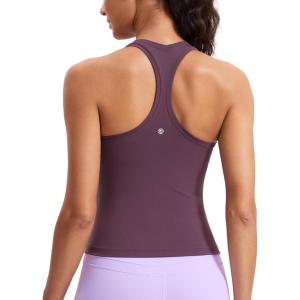 imageCRZ YOGA Butterluxe Racerback Workout Tank Tops for Women Tight Sleeveless Camisole Gym Athletic Yoga ShirtsGrape Thistle Purple