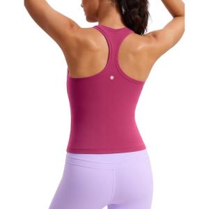 imageCRZ YOGA Butterluxe Racerback Workout Tank Tops for Women Tight Sleeveless Camisole Gym Athletic Yoga ShirtsWashed Mauve
