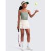 imageCRZ YOGA Girl Butterluxe Double Lined Sleeveless Tank Tops  Camisole Spaghetti Y Back for Teen Kid Sports DanceGreen Palm Court