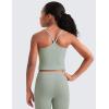 imageCRZ YOGA Girl Butterluxe Double Lined Sleeveless Tank Tops  Camisole Spaghetti Y Back for Teen Kid Sports DanceGreen Palm Court