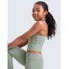 imageCRZ YOGA Girl Butterluxe Double Lined Sleeveless Tank Tops  Camisole Spaghetti Y Back for Teen Kid Sports DanceGreen Palm Court