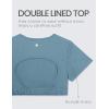imageCRZ YOGA Womens Butterluxe Double Lined Open Back Crop Tops Backless Short Sleeve Workout Shirts Casual Tight TShirtsBlue Ashes
