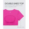 imageCRZ YOGA Womens Butterluxe Double Lined Open Back Crop Tops Backless Short Sleeve Workout Shirts Casual Tight TShirtsHibiscus Purple