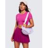 imageCRZ YOGA Womens Butterluxe Double Lined Open Back Crop Tops Backless Short Sleeve Workout Shirts Casual Tight TShirtsHibiscus Purple