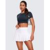 imageCRZ YOGA Womens Butterluxe Double Lined Open Back Crop Tops Backless Short Sleeve Workout Shirts Casual Tight TShirtsTrue Navy