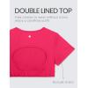 imageCRZ YOGA Womens Butterluxe Double Lined Open Back Crop Tops Backless Short Sleeve Workout Shirts Casual Tight TShirtsViva Magenta