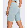 imageCRZ YOGA Womens Naked Feeling Biker Shorts  8 Inches High Waisted Yoga Workout Gym Running SpandexLight Grayish Blue