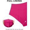 imageCRZ YOGA Womens V Cut Bikini Bottom High Waisted Cross Front Bathing Swimsuit Full Coverage Swim BriefsGranita Pink