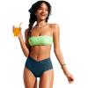 imageCRZ YOGA Womens V Cut Bikini Bottom High Waisted Cross Front Bathing Swimsuit Full Coverage Swim BriefsInsignia Blue