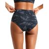 imageCRZ YOGA Womens V Cut Bikini Bottom High Waisted Cross Front Bathing Swimsuit Full Coverage Swim BriefsJungle Camouflage Gray