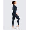 imageCRZ YOGA Butterluxe Long Sleeve Jumpsuits for Women Scoop Neck Casual Yoga One Piece 25quot Leggings RompersTrue Navy