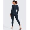 imageCRZ YOGA Butterluxe Long Sleeve Jumpsuits for Women Scoop Neck Casual Yoga One Piece 25quot Leggings RompersTrue Navy