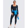 imageCRZ YOGA Butterluxe Long Sleeve Jumpsuits for Women Scoop Neck Casual Yoga One Piece 25quot Leggings RompersTrue Navy