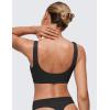 imageCRZ YOGA Softhold Womens Double Lined U Back Bralettes  Scoop Neck Unlined TShirt Everyday Bras Smooth Wireless CamiBlack