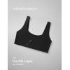 imageCRZ YOGA Softhold Womens Double Lined U Back Bralettes  Scoop Neck Unlined TShirt Everyday Bras Smooth Wireless CamiBlack