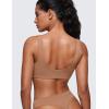 imageCRZ YOGA Softhold Womens Double Lined U Back Bralettes  Scoop Neck Unlined TShirt Everyday Bras Smooth Wireless CamiGravel Beige