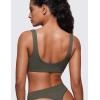 imageCRZ YOGA Softhold Womens Double Lined U Back Bralettes  Scoop Neck Unlined TShirt Everyday Bras Smooth Wireless CamiLight Army Green