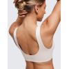 imageCRZ YOGA Softhold Womens Double Lined U Back Bralettes  Scoop Neck Unlined TShirt Everyday Bras Smooth Wireless CamiMilky White