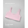imageCRZ YOGA Softhold Womens Double Lined U Back Bralettes  Scoop Neck Unlined TShirt Everyday Bras Smooth Wireless CamiStrawberry Pink