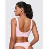 imageCRZ YOGA Softhold Womens Double Lined U Back Bralettes  Scoop Neck Unlined TShirt Everyday Bras Smooth Wireless CamiStrawberry Pink