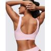 imageCRZ YOGA Softhold Womens Double Lined U Back Bralettes  Scoop Neck Unlined TShirt Everyday Bras Smooth Wireless CamiStrawberry Pink