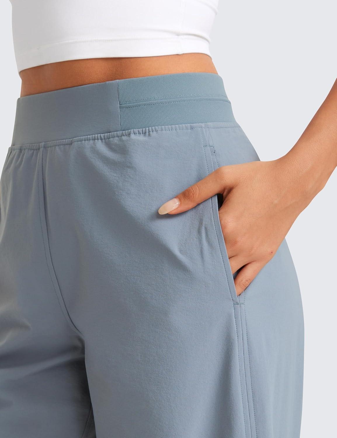 imageCRZ YOGA Stretch Wide Leg Casual Pants for Women 30quot High Waisted Dress Work Water Resistant Travel TrousersBelgian Blue