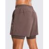 imageCRZ YOGA 2 in 1 Mens Athletic Shorts 5 with Liner Quick Dry Lightweight for Running Sports Gym with PocketsBrown Rock