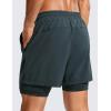 imageCRZ YOGA 2 in 1 Mens Athletic Shorts 5 with Liner Quick Dry Lightweight for Running Sports Gym with PocketsMelanite