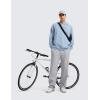 imageCRZ YOGA Mens Fleece Hoodies Basic Casual Hooded Sweatshirts Long Sleeve Pullover Workout Tops with PocketCambric Blue