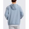 imageCRZ YOGA Mens Fleece Hoodies Basic Casual Hooded Sweatshirts Long Sleeve Pullover Workout Tops with PocketCambric Blue